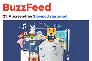 BuzzFeed featured Storypod in their October 12, 2023 article 50 Best Gifts and Toys for 3 year olds